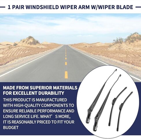 Magimaker‎ F81Z17527AA F81Z17526AA 1 Pair Windshield Wiper Arm w/Wiper Blade Fit for Ford F250 F350 F450 F550 Super Duty 1999-2007 / Excursion 2000-2005# 403717527AA 4C3Z17526AA in Kuwait