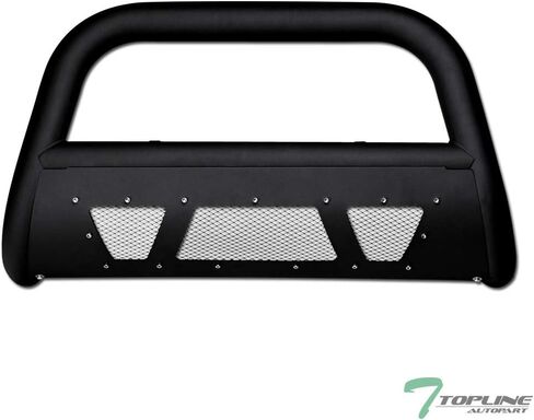 7422446149151 Compatible with 2002-2005 Dodge Ram 1500/2006-2008 1500 Mega (Extended Crew) Cab / 2003-2009 2500 3500 Matte Black Studded Mesh Style Bull Bar Guard with Skid Plate in Kuwait