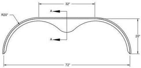 2 Pack - 72x2 Treadplate Aluminum Tandem Axle Teardrop Fender Flares in Saudi Arabia