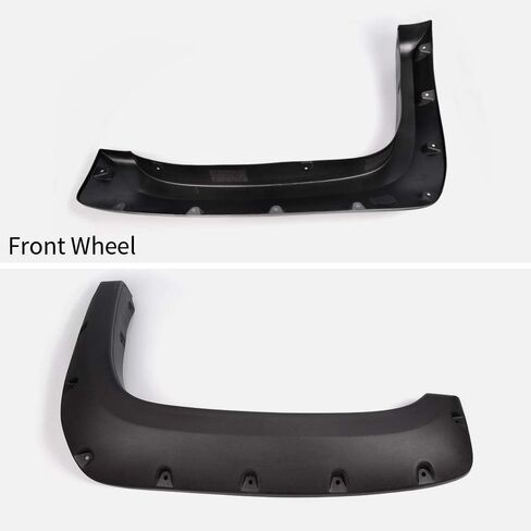 PIT66 Fender Flares، مناسب لـ Chevy Silverado 1500 2007-2013 5.8 سرير قصير (لا يناسب الطرازات الكلاسيكية GMC Sierra/07)، مجموعة مشاعل العجلات السوداء ذات الجيب المتين ذو التصميم المثبت، 4 قطع in Kuwait