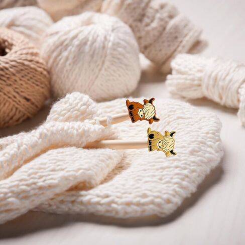 Knitting Needle Stoppers,Highland Cow Shape Stitch Stoppers Stitch Holders for Knitting Needle Point Protectors 4 PCS in Kuwait