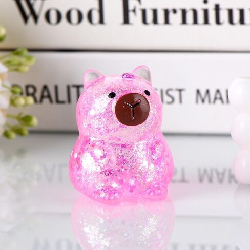 4Pcs Glitter Capybara Squishy Toys for Stress Relief - Slow Rise Sensory Fidget Collection for Adults & Teens 16+, Anxiety Relief Squeeze Balls, Sparkling Desk Decor & Collectibles in Saudi Arabia