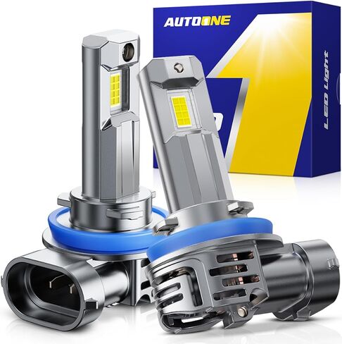 مصابيح أمامية H11 مطورة من AUTOONE 2026، مصابيح 1200% ساطعة 60000 لومن H8 H9 in Kuwait