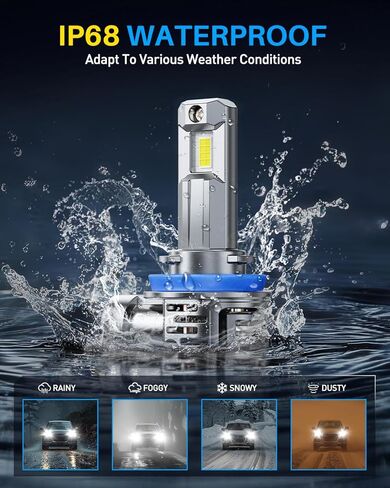 مصابيح أمامية H11 مطورة من AUTOONE 2026، مصابيح 1200% ساطعة 60000 لومن H8 H9 in Kuwait