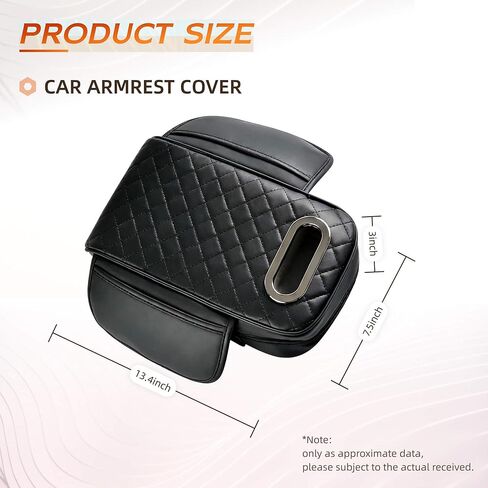 ترقية وسادة مسند ذراع وحدة التحكم المركزية للسيارة لموديلات Toyota RAV4 2026-2012، غطاء وسادة مريح من إسفنج الذاكرة مع صندوق مناديل وحقيبة تخزين جانبية، غطاء مسند ذراع للسيارة 3 في 1 من جلد البولي يوريثان الفاخر (أسود) in Kuwait