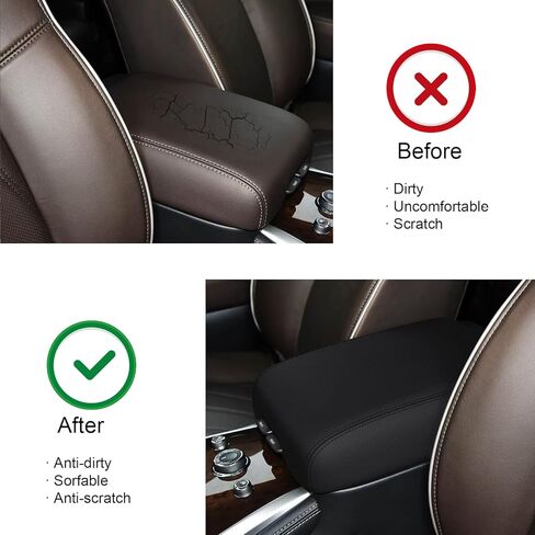 Gloves for Infiniti QX60 2021 2020 2019 2018 2017 2016 2016 2015 2014 2013 Center Console Cover (Black) Waterproof Scratch-Resistant Leather Handrail Cover for Infiniti QX60 Accessories in Kuwait