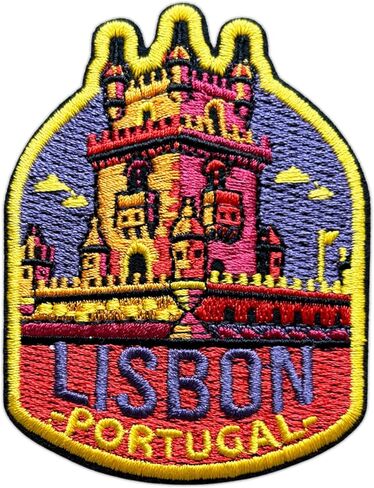 Lisbon Portugal Patch for Backpacks Hats Jeans Bags, Size 3" Iron On or Sew On Patches, Europe Vacation Souvenir Embroidery Patches Appliques for Clothes, Aesthetic Patch for Travel Lovers in Kuwait