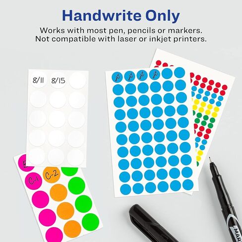 Avery 05795 Removable Color Code Labels, 1/4-Inch Round, Assorted Colors, 768/PK in Kuwait