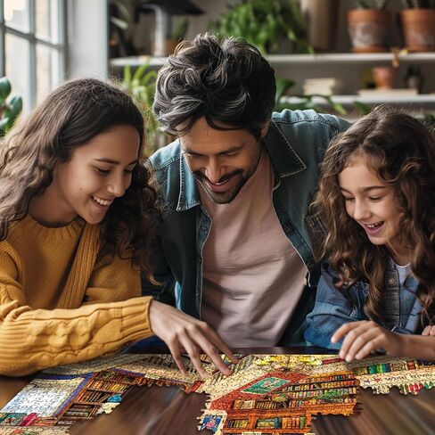 White Mountain 500 Piece Jigsaw Puzzle Cozy Library Books Puzzles with Large Pieces, Gift for Adults and Family 18"x24" - Readers Paradise in Kuwait