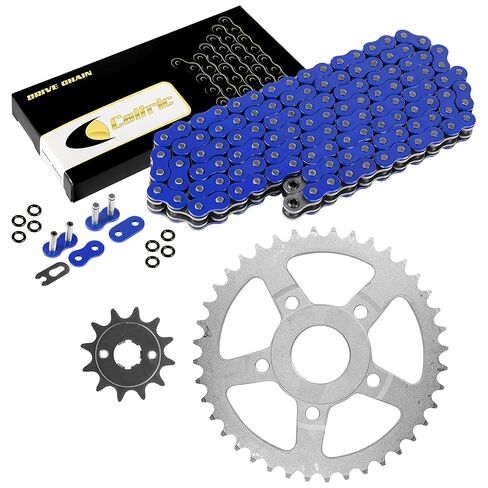 مجموعة سلسلة القيادة والعجلات المسننة باللون الأزرق من Caltric متوافقة مع Honda ATC200X 1983 1984 1985 in Kuwait