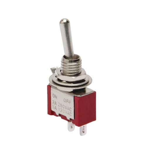 Fielect 2 قطعة 120 فولت/5A 250 فولت/2A تشغيل/إيقاف 2 موضع 2 محطات إغلاق مفتاح تبديل صغير أحمر in Kuwait