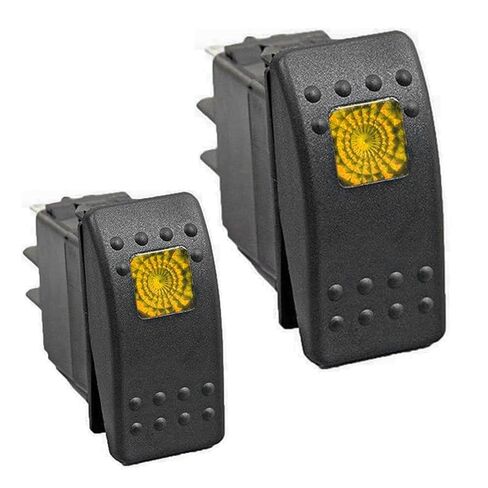 2 حزمة من مفاتيح تبديل الروك لقوارب السيارات مع الضوء الأزرق، 4PIN DPST DC 20A/12V 10A/24V مفتاح تشغيل/إيقاف للشاحنات والقوارب والدراجات النارية الآلية - أزرق in Kuwait