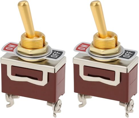 2X 2Pin النحاس Knurl تبديل زر التبديل الروك التبديل 12-250 فولت 2-Position TEN-1021 لضوء السيارات لتقوم بها بنفسك in Kuwait