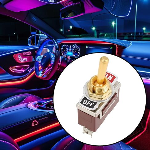 2X 2Pin النحاس Knurl تبديل زر التبديل الروك التبديل 12-250 فولت 2-Position TEN-1021 لضوء السيارات لتقوم بها بنفسك in Kuwait