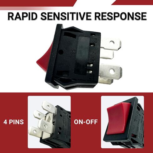 Toggle Rocker ON Off Switch Fit for Shop-vac QSP Pro Model QPL45 12 Gallon Wet and Dry Vacuum, 4Pin Black Switch, 2PCS in Kuwait