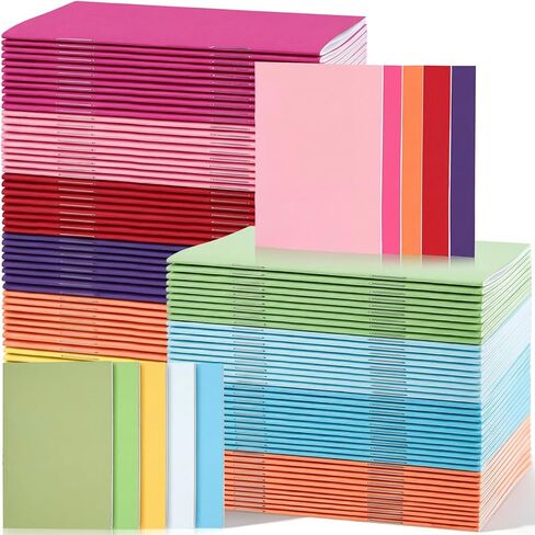 Kosiz 100 Pcs Colorful Blank Books Bulk 4" x 5.5" Blank Books for Kids to Write Stories Mini Notebooks Hardcover Sketchbooks Journal for Drawing Writing (Pastel Color) in Kuwait