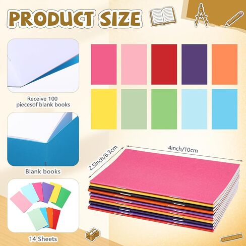 Kosiz 100 Pcs Colorful Blank Books Bulk 4" x 5.5" Blank Books for Kids to Write Stories Mini Notebooks Hardcover Sketchbooks Journal for Drawing Writing (Pastel Color) in Kuwait