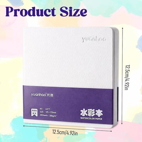 Acrylic Paint Sketch Book 4.92 Inch Watercolor Journal Sketchbook 28 Sheets Art Marker Journal Watercolor Sketch Book Water Color Paper Books for Acrylic Drawing Painting in Kuwait