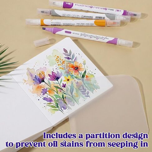 Acrylic Paint Sketch Book 4.92 Inch Watercolor Journal Sketchbook 28 Sheets Art Marker Journal Watercolor Sketch Book Water Color Paper Books for Acrylic Drawing Painting in Kuwait