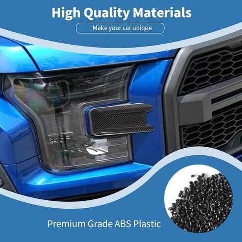 for F150 Raptor Front Bumper Trim Cover Fit for Ford F150 Raptor 2015-2020 Black Carbon Fiber Exterior Accessories 2pcs in Kuwait