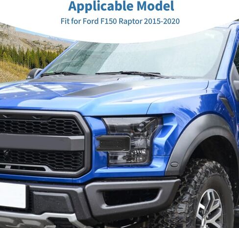 for F150 Raptor Front Bumper Trim Cover Fit for Ford F150 Raptor 2015-2020 Black Carbon Fiber Exterior Accessories 2pcs in Kuwait