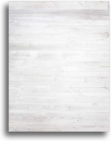 White Wood Background Printable Letterhead Stationery Paper - 50 Sheets 8.5" x 11" Rustic Decorative Writing Paper - Farmhouse Letter Paper - 28lb Bond (105gsm) for Invitations Announcements Letters in Kuwait