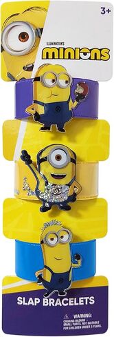 LUV HER Minions 3 أساور صفعة للفتيات - سوار معصم ممتع يضم مينيونز - مقاس قابل للتعديل - هدية أو هدية لحفلة عيد الميلاد - للأعمار من 3 سنوات فما فوق in Kuwait