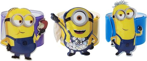 LUV HER Minions 3 أساور صفعة للفتيات - سوار معصم ممتع يضم مينيونز - مقاس قابل للتعديل - هدية أو هدية لحفلة عيد الميلاد - للأعمار من 3 سنوات فما فوق in Kuwait