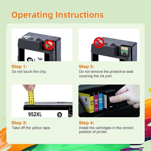 936XL 936 Ink Cartridges Combo Pack: Replacement for HP 936 Black, Cyan, Magenta, Yellow Ink Cartridges (4-Pack) | Works with HP OfficeJet Pro 9125e, 9120e, 9135e, 9120, 9130, Wide Format 9730 in Saudi Arabia