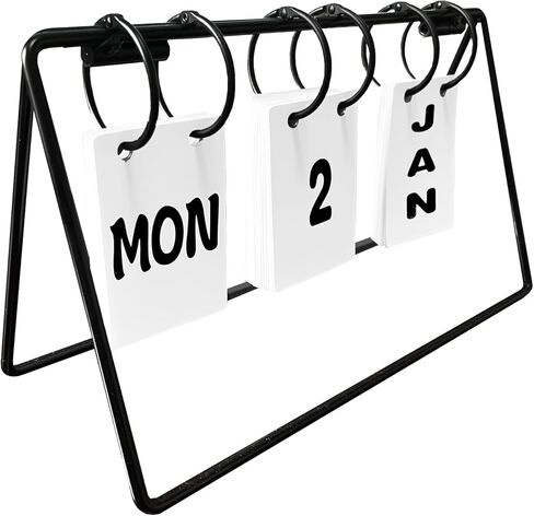 Foldable & Reusable Metal Flip Calendar - Large Display Daily Desktop Decoration, Modern Farmhouse Style for Home/Office/Store in Saudi Arabia