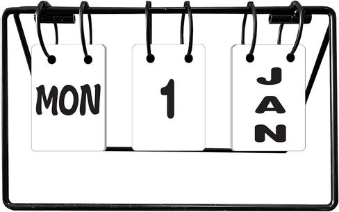 Foldable & Reusable Metal Flip Calendar - Large Display Daily Desktop Decoration, Modern Farmhouse Style for Home/Office/Store in Saudi Arabia