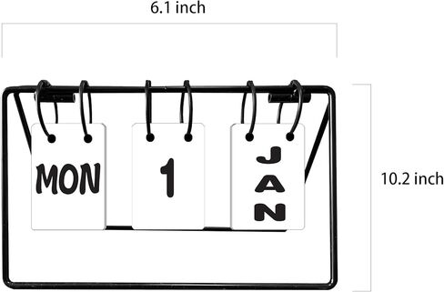 Foldable & Reusable Metal Flip Calendar - Large Display Daily Desktop Decoration, Modern Farmhouse Style for Home/Office/Store in Saudi Arabia