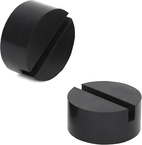 2 PCS Rubber Jack Pads, Heavy Duty Slotted Floor Jack Stand Pad Frame Rail Protector, Universal Round Support Block Car Lift Mat Keeps Pinch Weld, Paint and Metal Safe in Saudi Arabia
