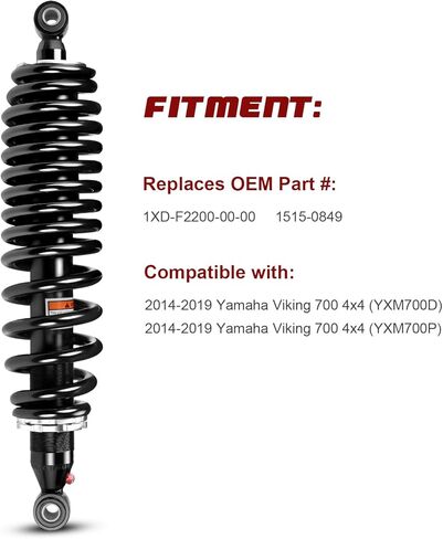 Monotube Rear Shocks, Shock Absorber, Struts for Yamaha Viking 700 4x4 (YXM700D and YXM700P) ; OEM#: 1XD-F2200-00-00, 1515-0849; Amortiguadores para Yamaha Viking in Saudi Arabia