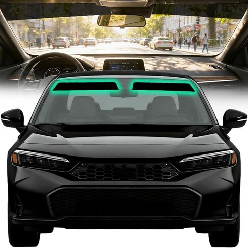 AUTOTEK Precut Sun Strip Tint for 2022-2026 Honda Civic Sedan، طبقة تظليل نافذة السيارة المضادة للوهج للقيادة المريحة، شريط تظليل الزجاج الأمامي الصديق للإشارة، سهل التركيب والاستبدال in Kuwait