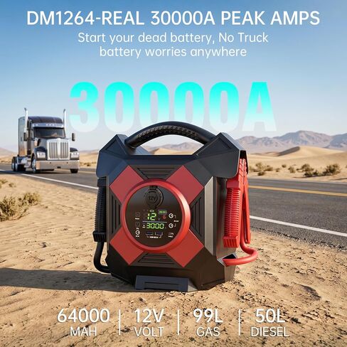 بادئ تشغيل شديد التحمل لشبه الشاحنات، حزمة معززة من الليثيوم بقدرة 30000 أمبير بقدرة 12 فولت لمحركات الديزل والغاز سعة 50 لترًا، بطارية ميتة للتشغيل الفوري في ثانية واحدة، وضع الاستعداد لمدة 3 سنوات، -40 درجة فهرنهايت شديد البرودة، بنك طاقة بقدرة 64000 مل in Saudi Arabia