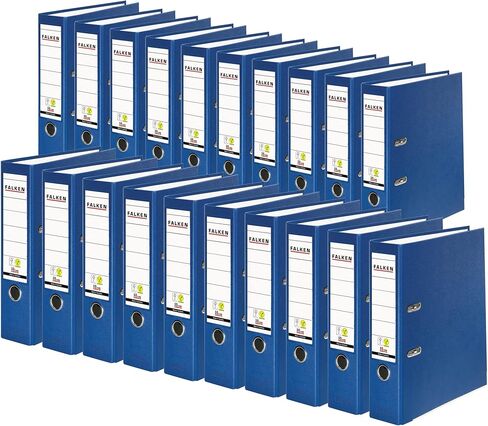 FALKEN Vegan PP Lever Arch File، A4، 8 سم العمود الفقري - أزرق، حزمة 20 in Kuwait