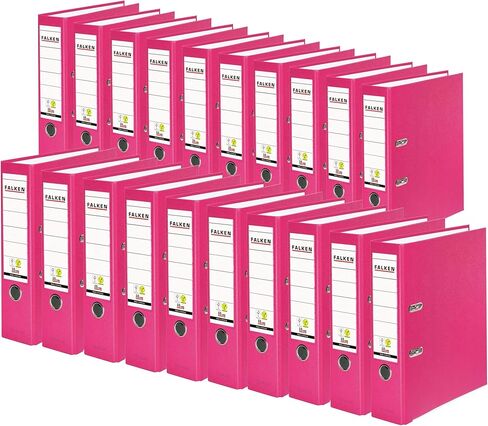FALKEN Vegan PP Lever Arch File، A4، 8 سم عمود الفقري - وردي، عبوة 20 in Kuwait