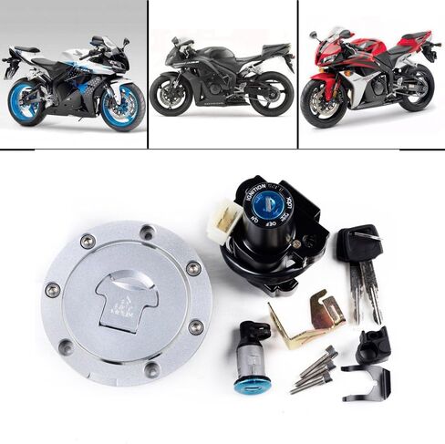 مفتاح الإشعال قفل مفتاح مجموعة غطاء غاز الوقود متوافق مع هوندا CBR600RR 03-06 CBR1000RR 04-07 in Kuwait