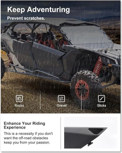 غطاء غطاء الغاز الجانبي KIWI MASTER لملحقات 2017-2026 Can-Am Maverick X3/ Max، استبدال OEM # 705010334، أسود in Kuwait