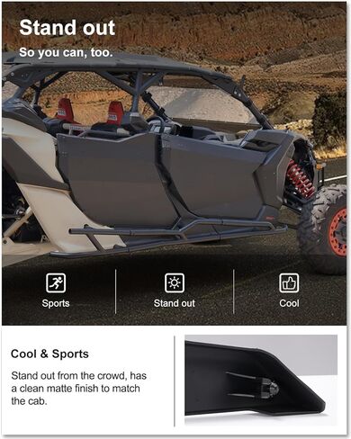 غطاء غطاء الغاز الجانبي KIWI MASTER لملحقات 2017-2026 Can-Am Maverick X3/ Max، استبدال OEM # 705010334، أسود in Kuwait