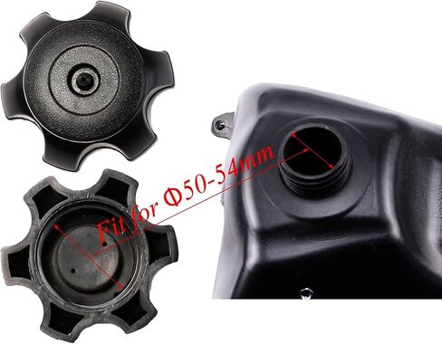 50mm-54mm Plastic Fuel Gas Tank Cap – Matte Black for KLX, KX, DRZ, RM, XR50, CRF50, YZ, Taotao, Pit Bike, ATV, UTV, Go Kart, Golf Cart, 50cc-125cc in Kuwait