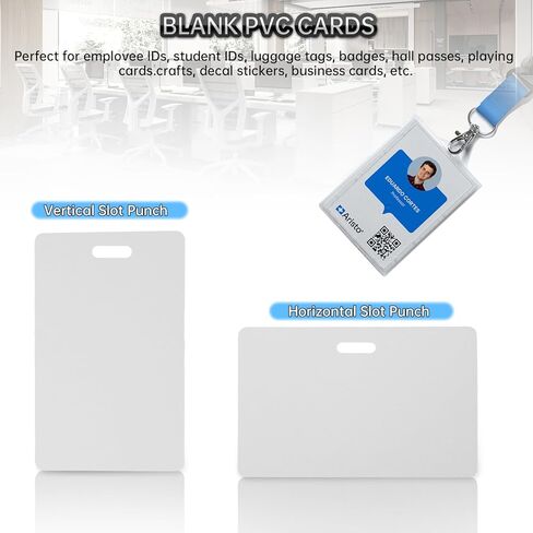 30pcs Blank PVC Cards for ID Badge Printers, 0.76mm/30 mil Thickness Plastic Card, Plastic Blank Card for Business Office with Slot Punch, Compatible with Most Photo ID Badge Printer(Frosted Version) in Saudi Arabia