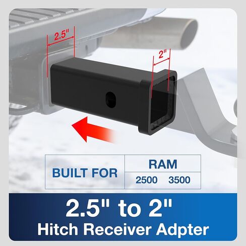 2.5 to 2 Inch Hitch Reducer for 2013-2024 RAM 2500 3500, 2-1/2 to 2" Trailer Hitch Receiver Adapter Sleeve, Precision Fit OEM 2.5" Receiver, Factory 2.5" Receiver in Saudi Arabia