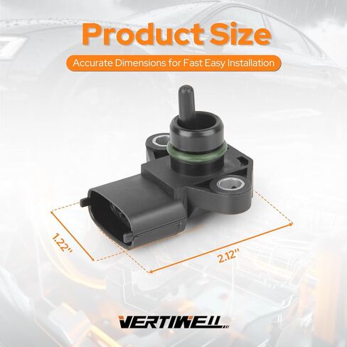 Manifold Absolute Pressure MAP Sensor Compatible with Hyundai Tucson Elantra Santa Fe Kona Kia Forte Optima 1.4L 1.6L 2.0L L4 V6 2011-2018 2019 2020 2021 2022 2023 2024 Replaces AS451 in Saudi Arabia