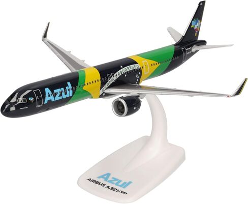 Herpa Snap-fit Airplane Model Airbus A321neo Azul Brazilian Flag on Scale of 1:200, Plastic Miniature with pedastal, Model Building, Collectors Edition in Saudi Arabia
