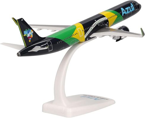 Herpa Snap-fit Airplane Model Airbus A321neo Azul Brazilian Flag on Scale of 1:200, Plastic Miniature with pedastal, Model Building, Collectors Edition in Saudi Arabia
