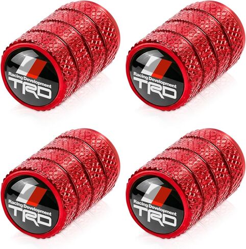 4pcs Tire Valve Stem Caps, Compatible with Toyota TRD Sequoia Tundra Tacoma 4Runner Trucks Series Stem Cap Universal Car Air Cover Car Accessories for Cars, SUV, Truck, Motorcycles Red in Saudi Arabia
