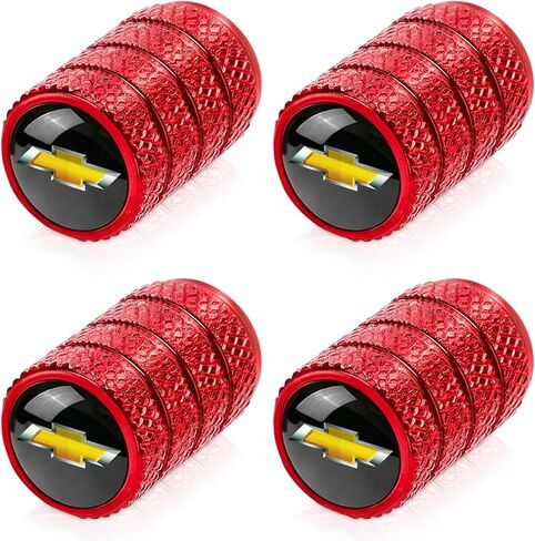 4pcs Tire Valve Stem Caps, Compatible with Toyota TRD Sequoia Tundra Tacoma 4Runner Trucks Series Stem Cap Universal Car Air Cover Car Accessories for Cars, SUV, Truck, Motorcycles Red in Saudi Arabia