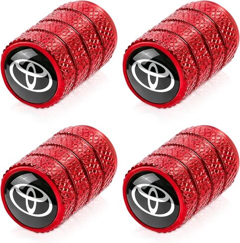 4pcs Tire Valve Stem Caps, Compatible with Toyota TRD Sequoia Tundra Tacoma 4Runner Trucks Series Stem Cap Universal Car Air Cover Car Accessories for Cars, SUV, Truck, Motorcycles Red in Saudi Arabia